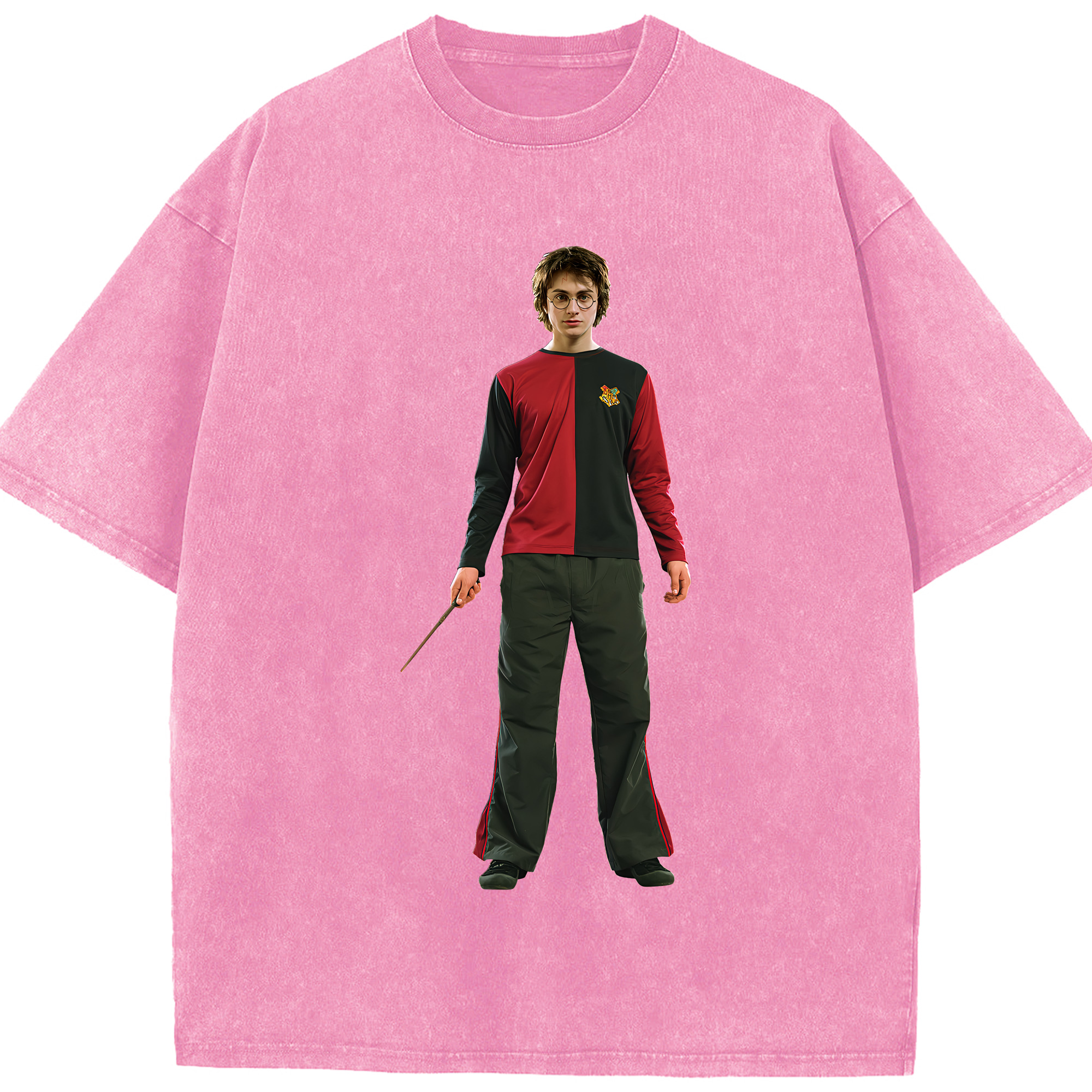（画像用） Harry Potter ハリー・ポッターシリーズ 綿100% ヴィンテージ風 半袖Tシャツ（フロントプリント）